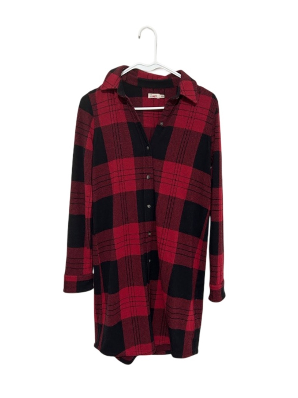Faherty Red Black Plaid Button Down Dress Size XS